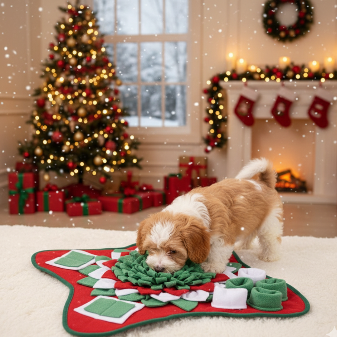 Tapis de Reniflement de Noël pour Chien