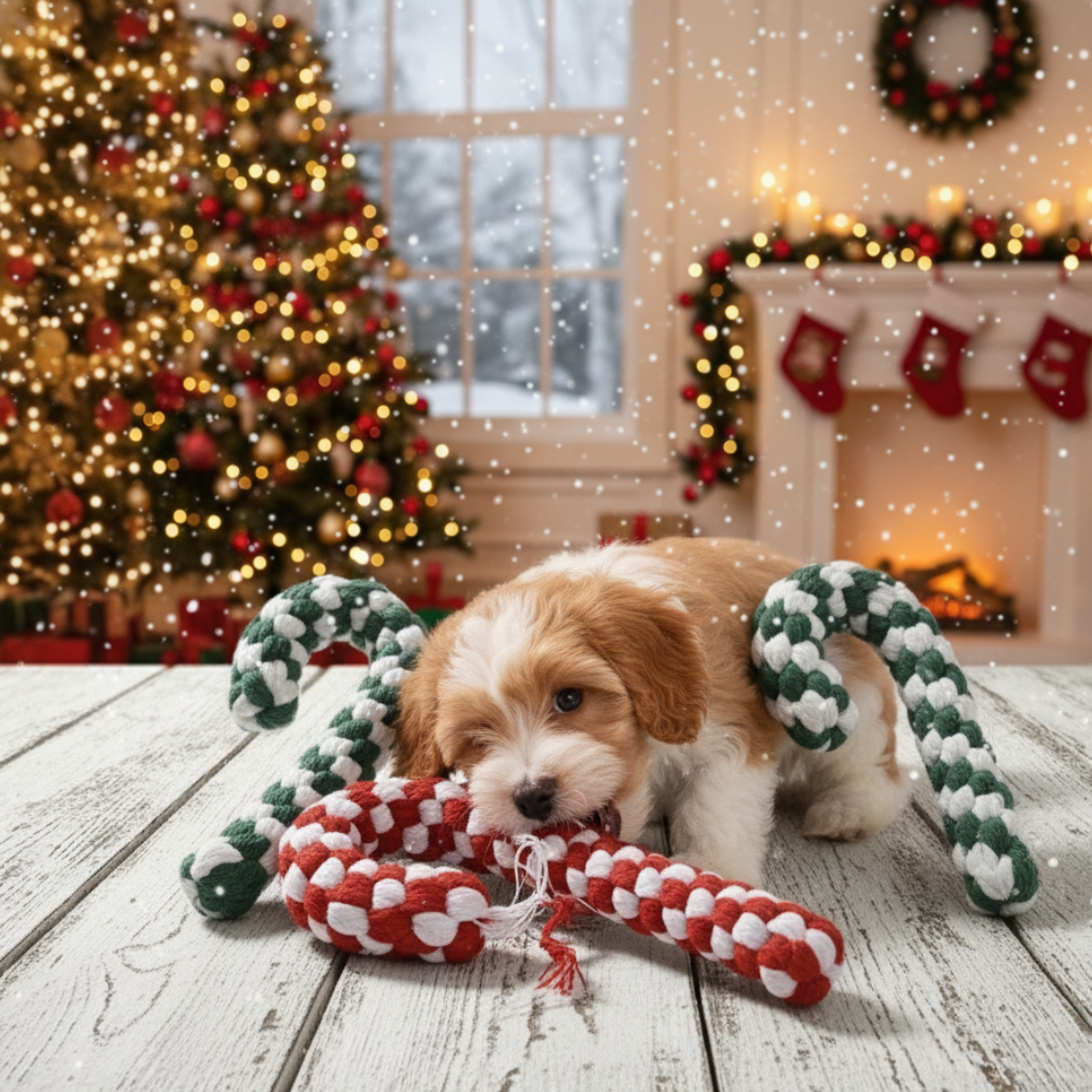 Jouet à Mâcher de Noël – Canne à Sucre